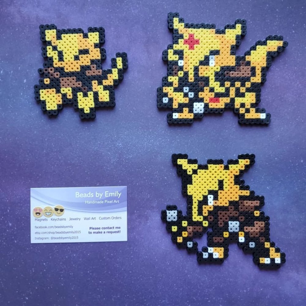 Abra Kadabra Alakazam Magnets - Handmade Pokemon Home Decor - Kids Room
